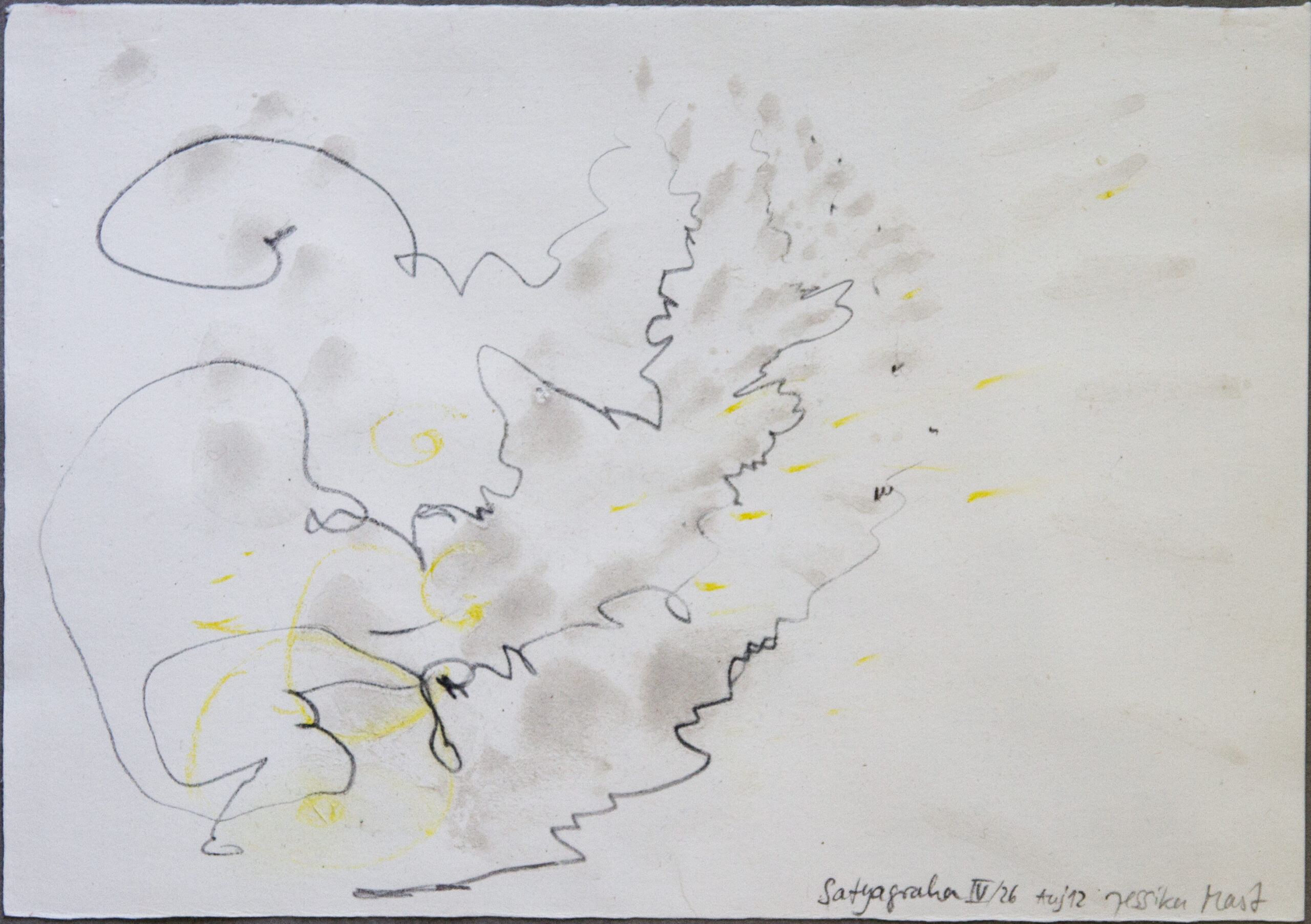Satyagraha IV: 26-teilige Serie,Gesteinsmehle, Kreide, Bleistift, Pigmente auf Papier,August 2012