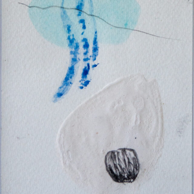 Winterweiß 3: 15x20,Acryl, Gesteinsmehle, Bleistift auf Papier,2014